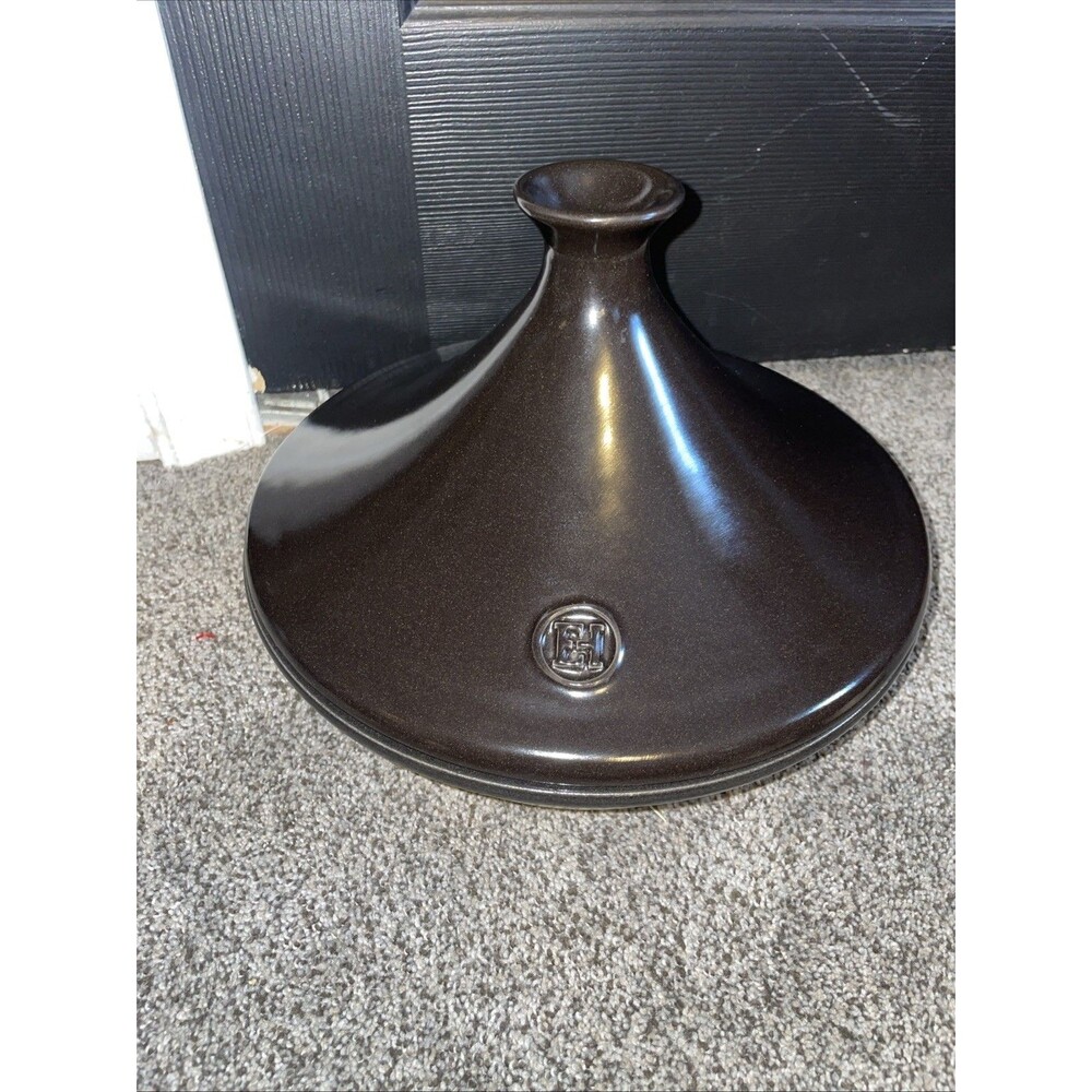 Emile Henry French Black Ceramic Tagine Cooker Moroccan Serving Dish 26cm